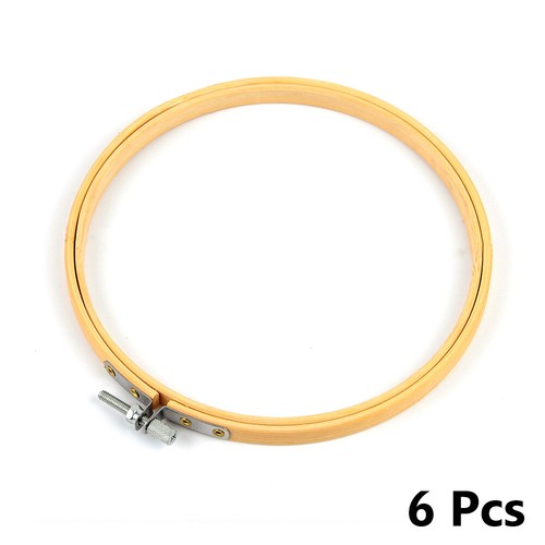 6x 10-36cm Bamboo Embroidery Hoop Rings DIY Cross Stitch Needle Craft Tool Set - Picture 14 of 20