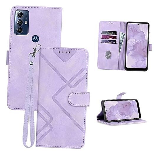 for Moto G Play 2023 Case Wallet/for Moto G Pure Phone Case,Card Holder Purple