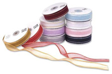 CLUB GREEN Organza Satin Edge Ribbon, Fuchsia, 23 mm x 25 m