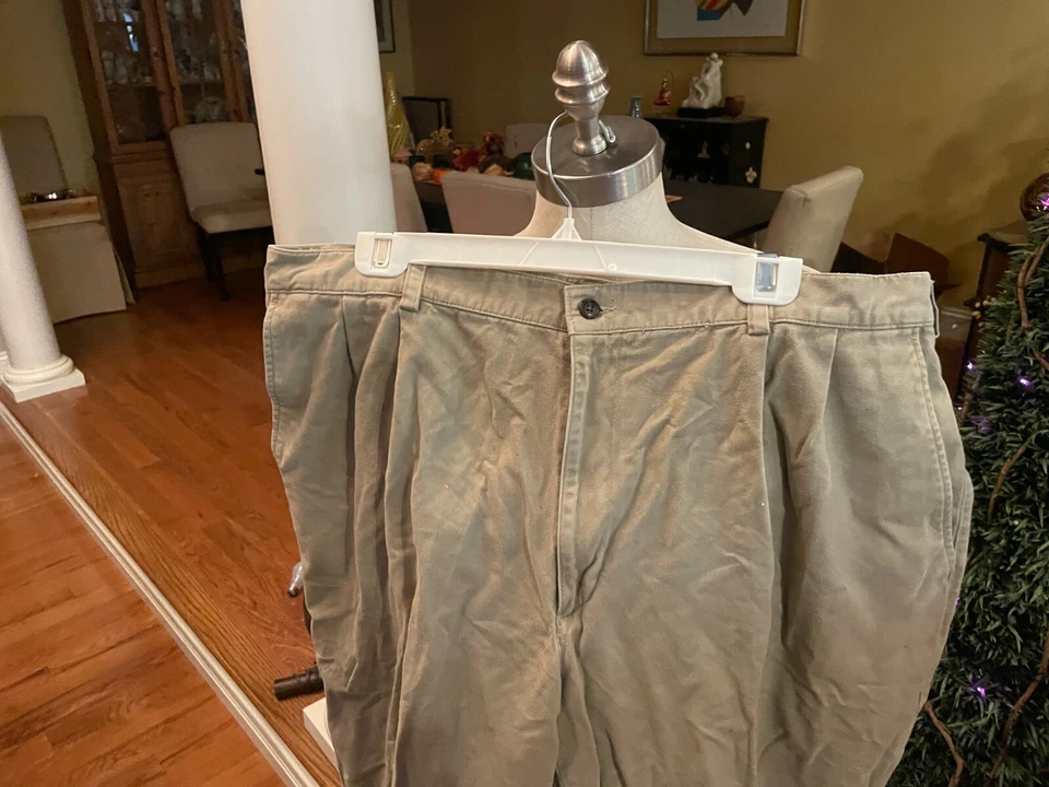 Pantalón Hombre Andrew Fezza Plisado Frontal Algodón Sarga Talla 40x30. puñado Foto 2 de 4