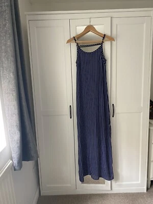 Navy Blue Striped Maxi Dress - UK6 - Image 1 of 4