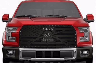 Custom Aftermarket Steel Grille for 2015-2017 Ford F-150 LIBERTY with SS Accent