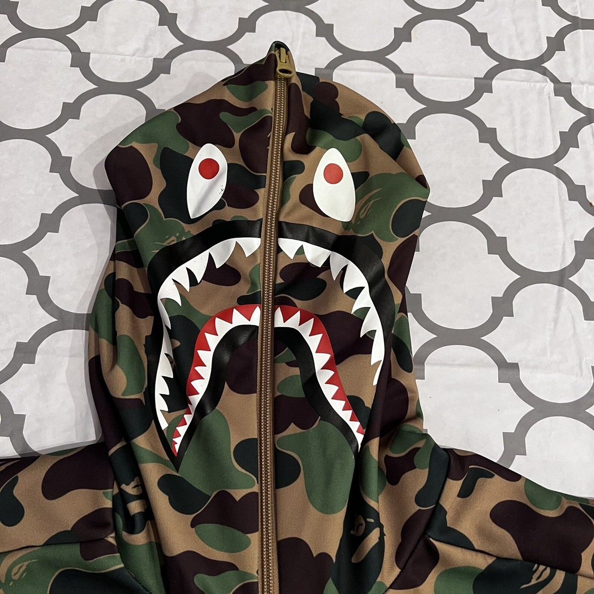 A Bathing Ape x Adidas SB Shark Hoodie Full Zip Camo Men's Size