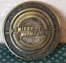 Micro Motion Inc Mens Belt Buckle Spec Cast Made In USA Rare