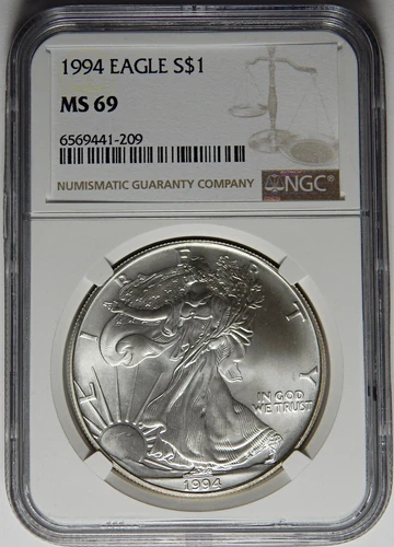 1994 NGC MS-69 AMERICAN SILVER EAGLE - LM10