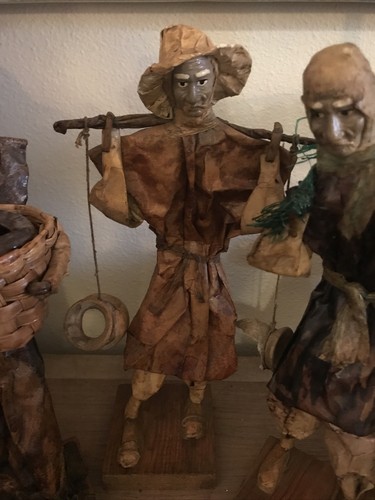 4 ~Vtg 70s Mexican Folk Art Tall Village People Paper Mache Figures - Picture 3 of 16