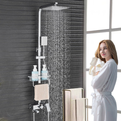 Edelstahl 30x30cm Regendusche Duscharmatur Handbrause Duschset Duschsystem Chrom