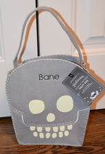 Pottery Barn Kids Glow-in-the-Dark Skull Felt Treat Bag Halloween Bane Monogram