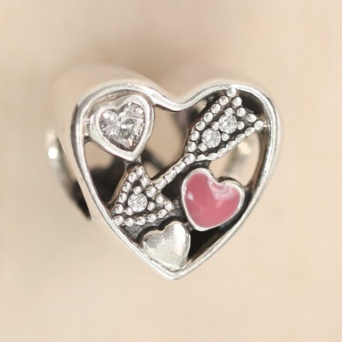 New Authentic Pandora Charm Love Struck 792039CZ W Suede Pouch