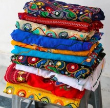 Indian Pakistani Punjabi Phulkari Dupatta Mirror Work Cotton Embroidered Scarf