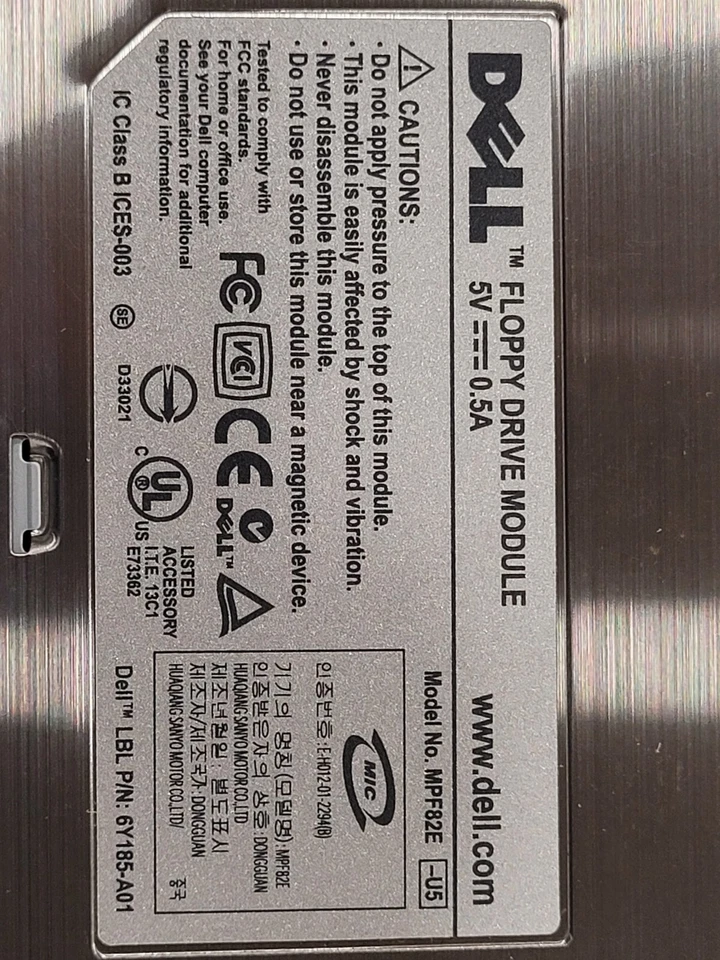 DELL Latitude Internal Floppy Drive Module 5V 0.5A laptop MPF82E - Image 2 of 4