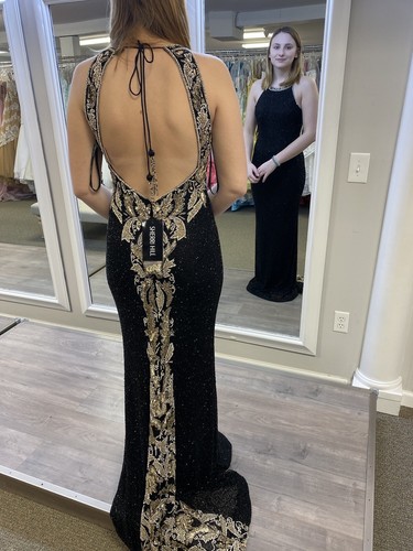sherri hill prom dress size 6 Black And 