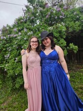 Blondies Nites Royal Blue Prom Dress Size 15 women's 1 time wear Dry cleaned 