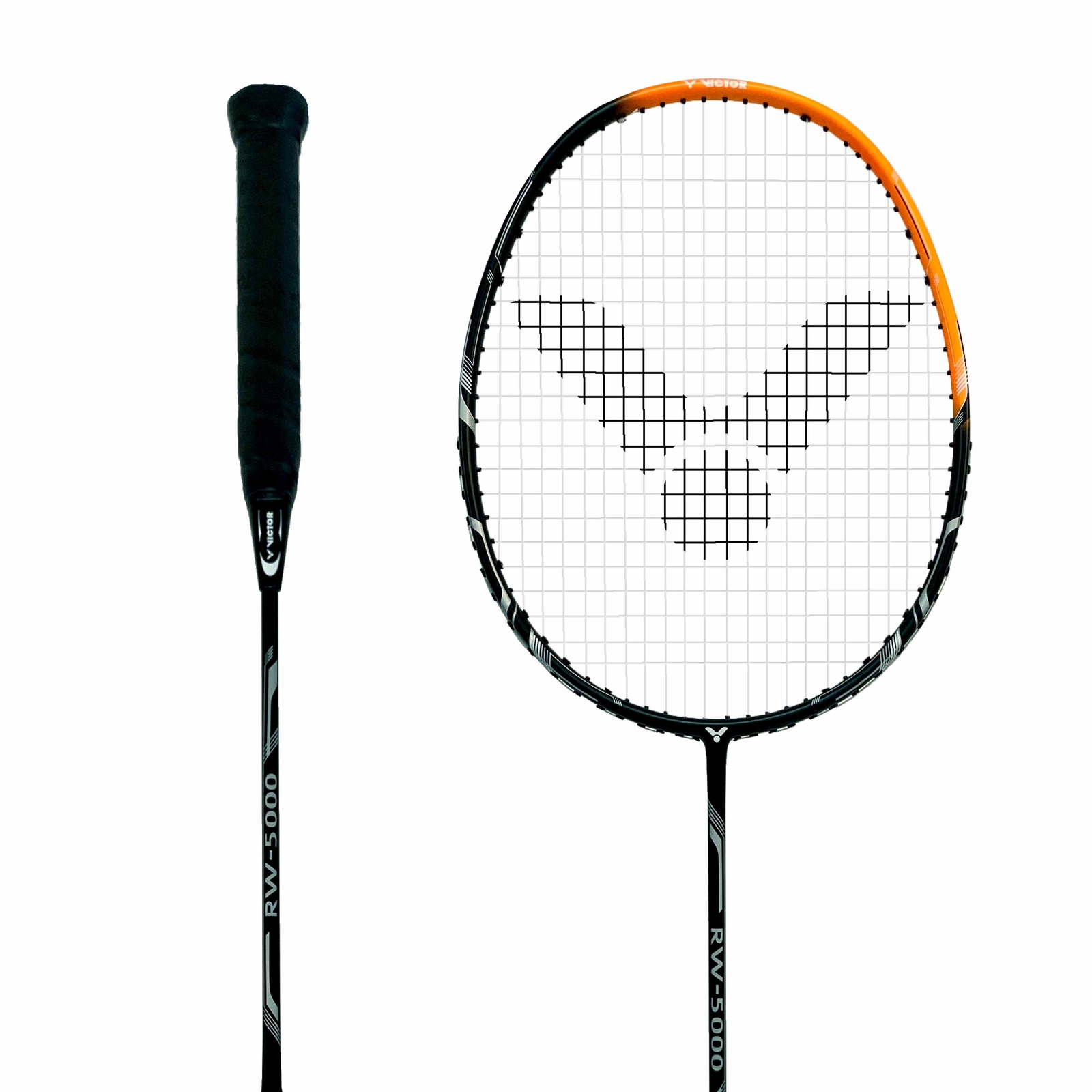 Victor RW-5000 Raquette de Badminton Noir-Orange Avec Cordage Et Étui ...