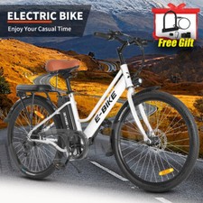 26" Electric Bike for Adults 750W City Cruiser Bicycle Commuter E-Bike 7-Speed