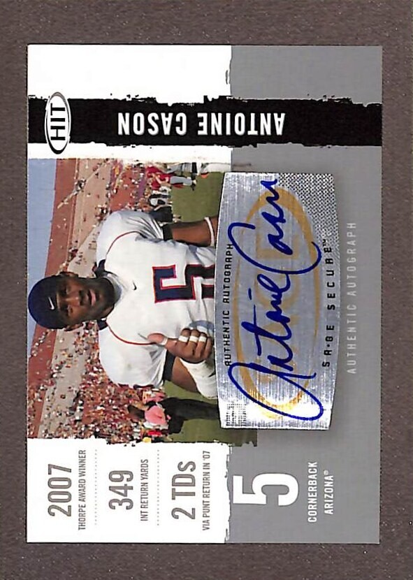 2008 SAGE HIT Autographs Silver #A78 Antoine Cason Auto RC