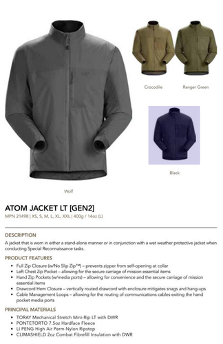Arc'teryx LEAF Atom LT Jacket (Gen 2) - 2XL - Ranger Green - Picture 2 of 14
