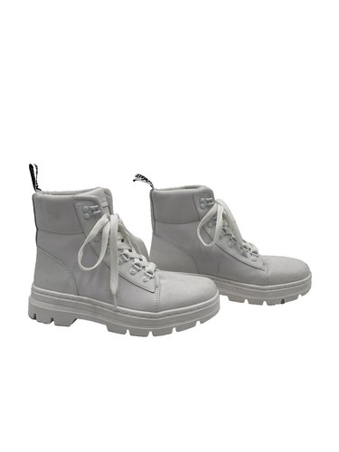 New Womens DR MARTENS sz 7 Classic Zipper White Leather Boots doc