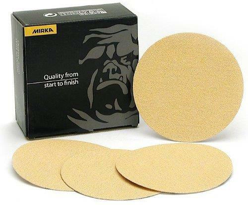 Mirka P320 Gold Self Adhesive PSA Sanding Disc Plain Sticky 150mm 100 Box of 100