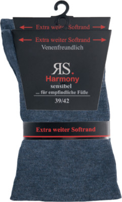 10 Paar RS. Harmony 31122 Gesundheitssocken ohne Gummi JEANSTÖNE 39-42, 43-46