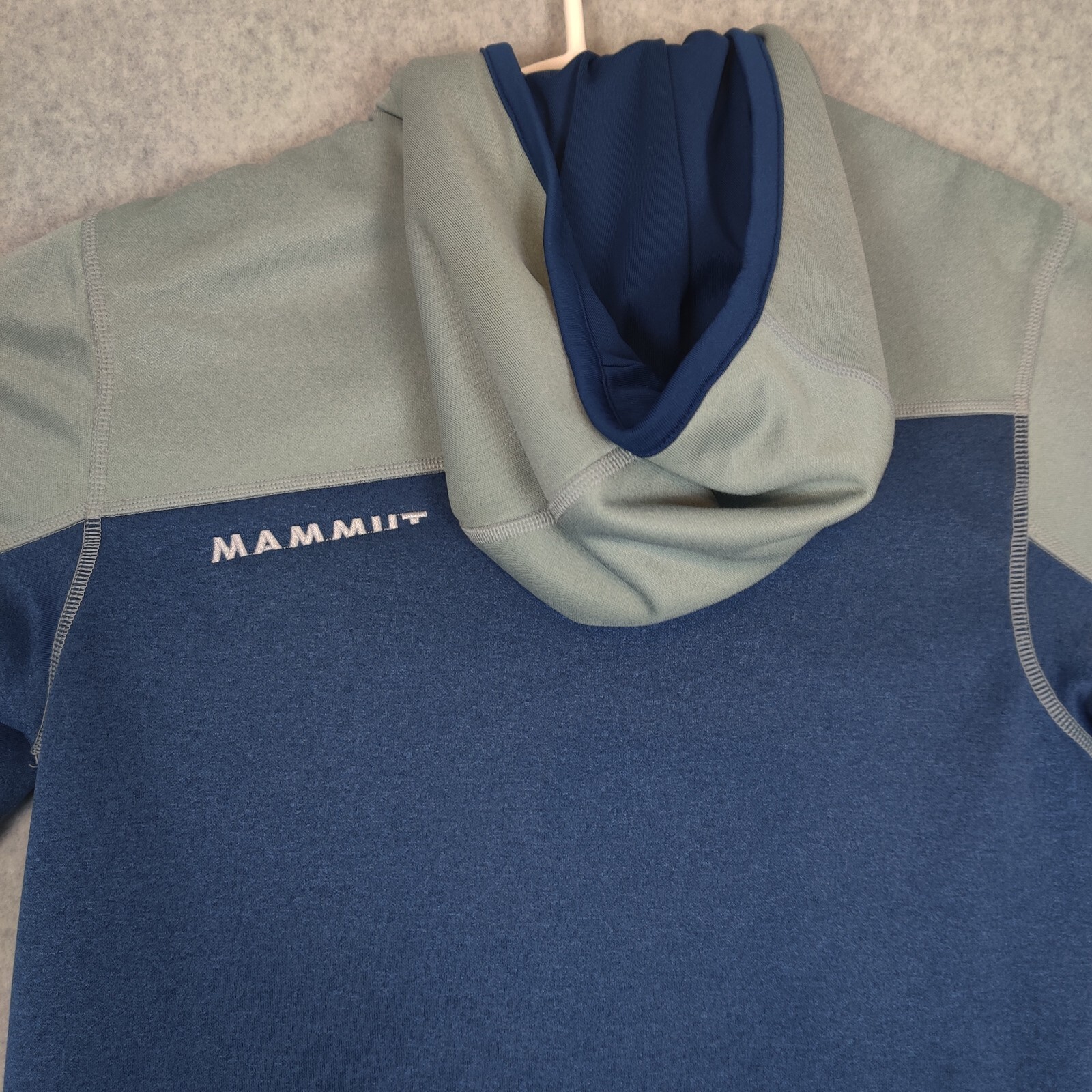 Mammut Men Jacket Small Solid Blue Polyester Hood… - image 8