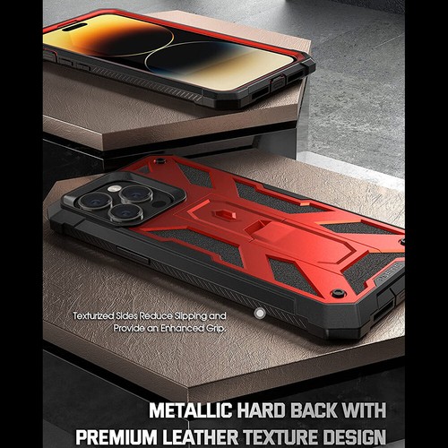 iPhone 14 Pro Max Case | Poetic Heavy Duty Rugged Phone Cover Metallic Red - 第 5/6 張圖片