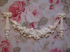 Shabby & Chic Bow/Ribbon Drops Rose Swag Set Furniture Applique Architectural 