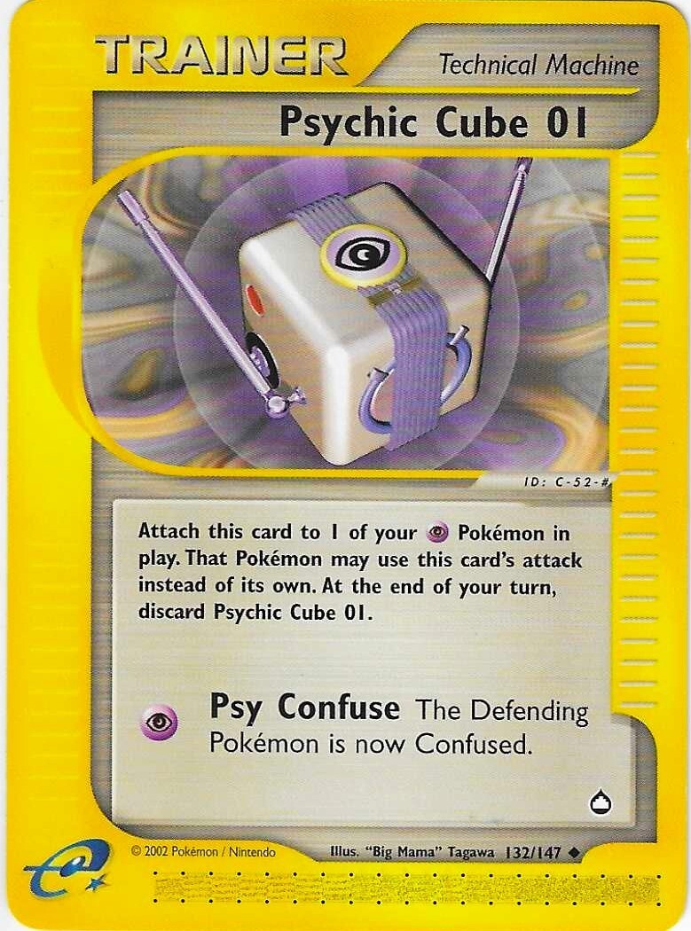 PSYCHIC CUBE 01  #132/147 Aquapolis Pokemon WOTC Card  NM