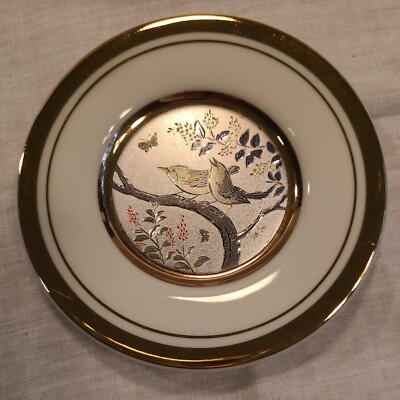 人間国宝 佐々木象堂 24K The art of Chokin パンフ付 The Art of Chokin 24 K Gold Plate Japan 7 3/4 