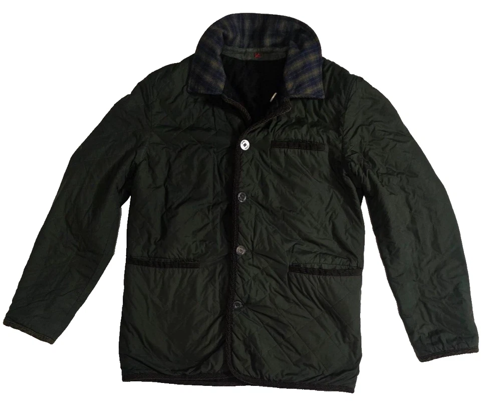 Chaqueta para hombre ISAIA Napoli reversible acolchada cuello pana franela 100 % lana Foto 4 de 4