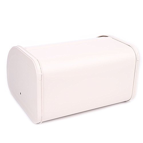 X458 Cream Metal Bread Box/bin/kitchen Storage Containers With Roll Top
