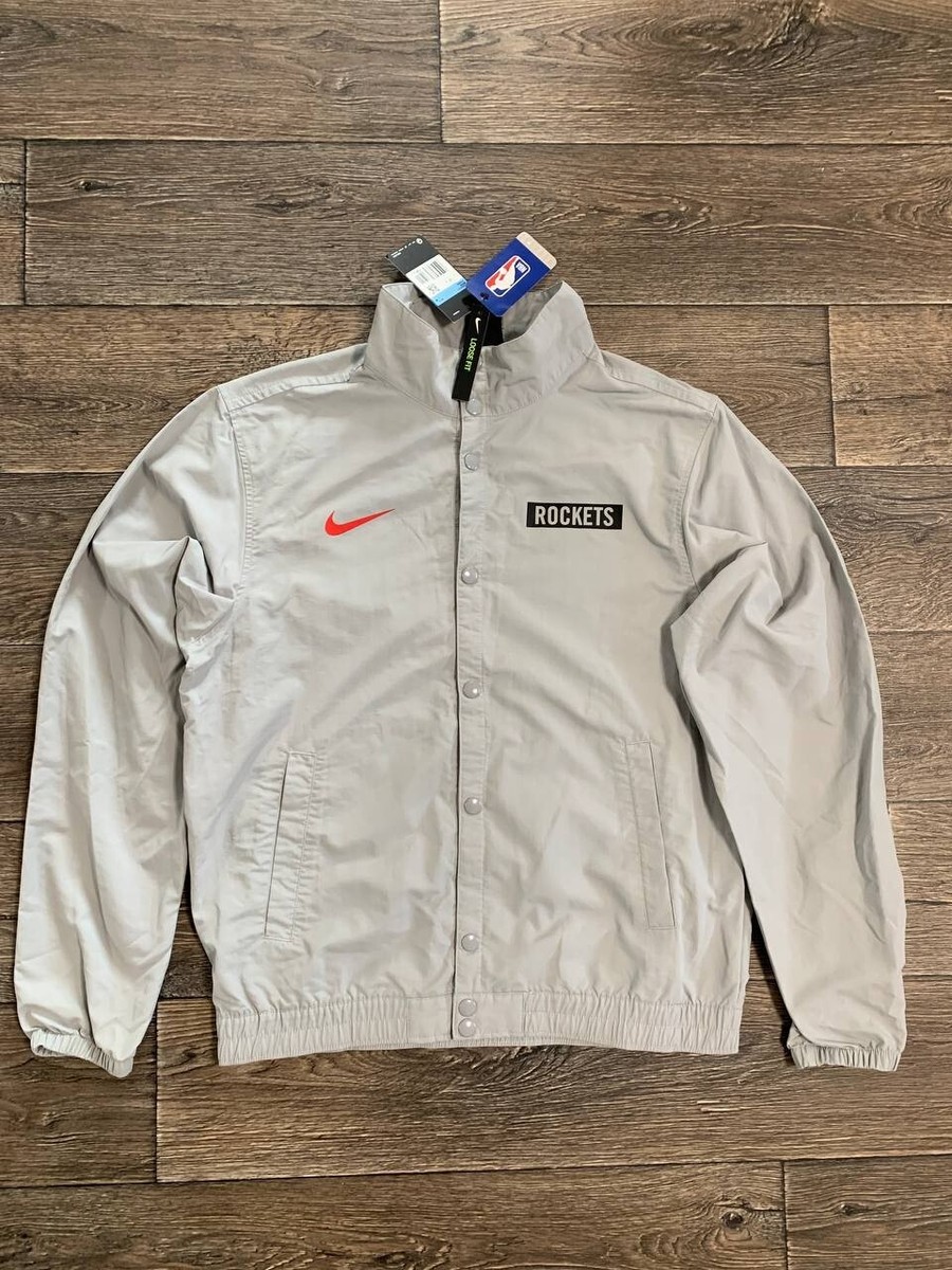 nike nba rockets jacket bomber grey men size M