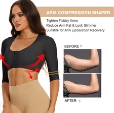 Women Arm Shaper Post Surgery Compression Sleeves Posture Corrector Shapewear 