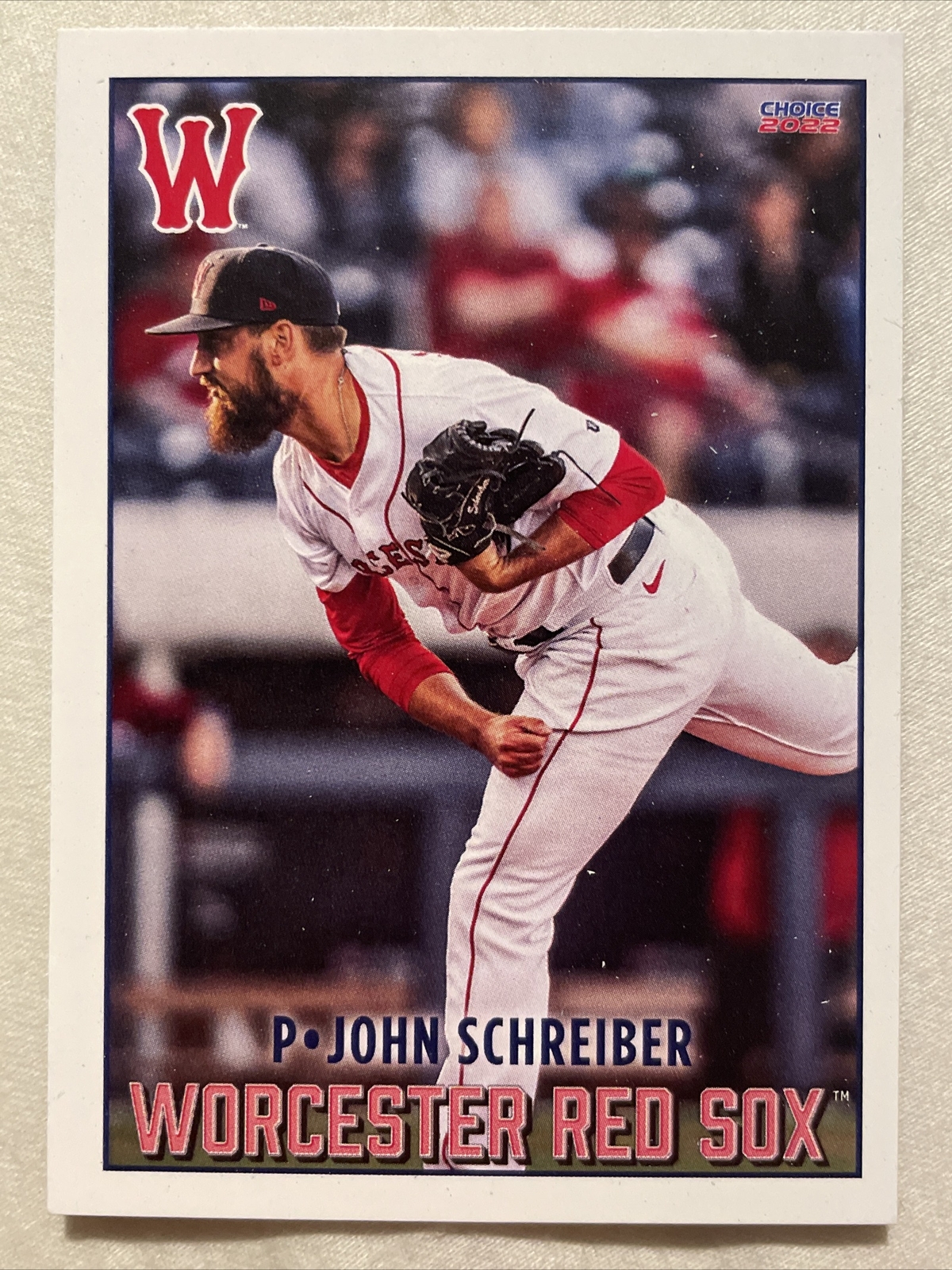 2022 Worcester Red Sox John Schreiber Boston Red Sox Choice Baseball Card