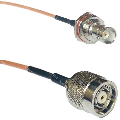 RG316 BNC FEMALE BIG BULKHEAD to RP-TNC MALE RF Cable Rapid-SHIP LOT