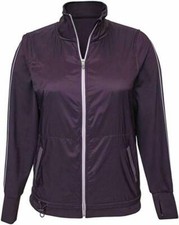 Full Zip Tangerine Ladies' Active Jacket Small, Plum/Light Pink 