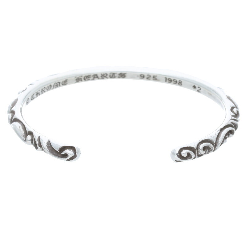 Chrome Hearts Bangle Scroll Band Silver Bracelet 18.27 Chrome Hearts Bangle Scroll Band Silver Bracelet 18.27