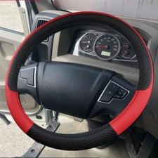 Car Van Semi Truck Steering Wheel Cover 15" 16" 17" 18" 19" PU Leather Grip