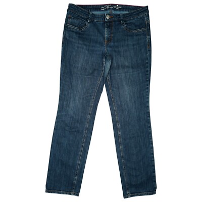 Tom Tailor Alexa Slim Damen Jeans Hose stretch straight 42 XXL W32 L32 used blau