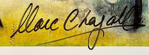 MARC CHAGALL - 14x18 inch Matted Print - FRAME READY - Hand Signed Signature - Picture 2 of 12