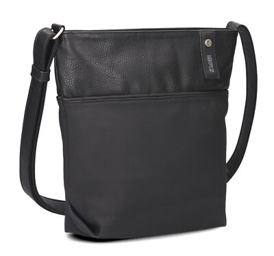 zwei Jana J10 Umhängetasche Schultertasche Kosmetiktasche Nubuk-Black Schwarz