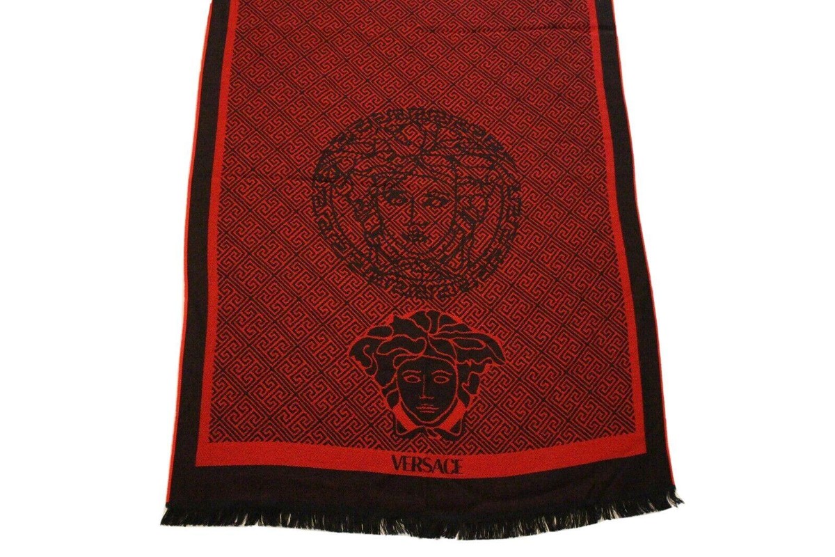 Gianni Versace Black & Red Men's or Women's Wool Winter Scarf | eBay