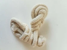 Twisted Fabric Cloth Toggle Buttons  White Yarn 6-Pieces