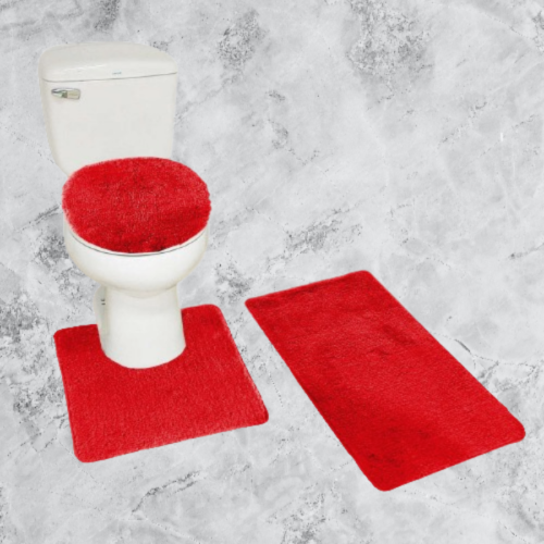 #6 SOLID 3PC BATHROOM SET SOFT COMFORT BATH RUGS ANTI SLIP SOLID COLOR DECOR - Picture 19 of 27