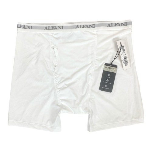 Alfani Boxer Briefs Men's Large Air Mesh Quick-Dry Stretch Breathable White - Picture 2 of 5