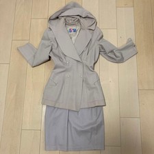 THIERRY MUGLER Skirt Setup Suit Size M Pale Pink Beige Used