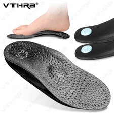 1 Pair Leather Insoles For Shoes Sole Men Women Black Recycled Leather Full Pads