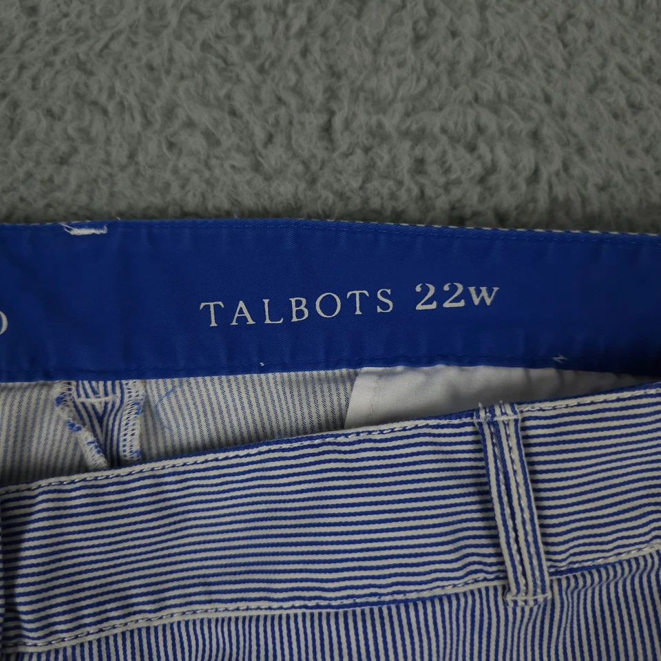 Talbots Pants Womens 22W Blue White Railroad Stripe The Weekend Chino Casual - Image 4 of 4