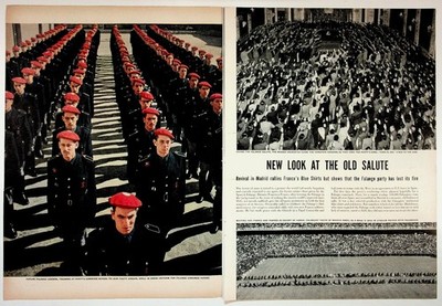 LIFE 1959 Franco's Blue Shirts Falange Spain Vintage Magazine Print Article