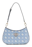 Guess Emelie Logo Top Zip Shoulder Bag Schultertasche Tasche Light Blue Logo Neu